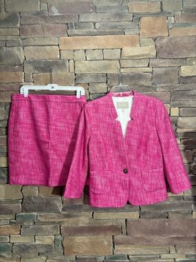 Banana Republic Tweed Blazer & Skirt Suit Sz 14